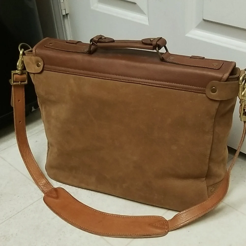 Vintage Leather Large Messenger Style Briefcase